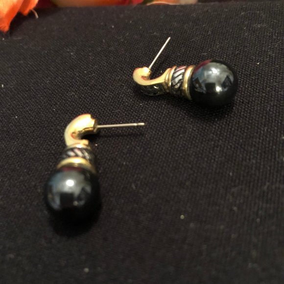 Brighton silver/gold onyx ball jewelry set - Picture 12 of 15